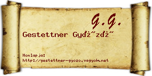 Gestettner Győző névjegykártya
